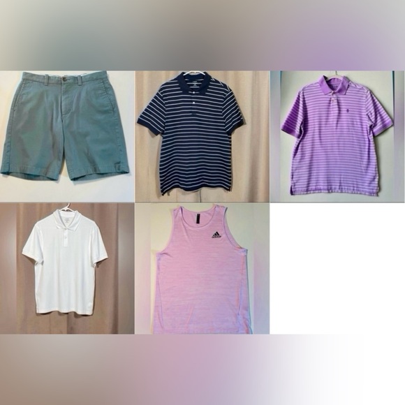 J. Crew Other - Men's Medium Summer Bundle NWT & GUC-4 Shirts & Shorts NVY, PUR, WHT, & GRN
